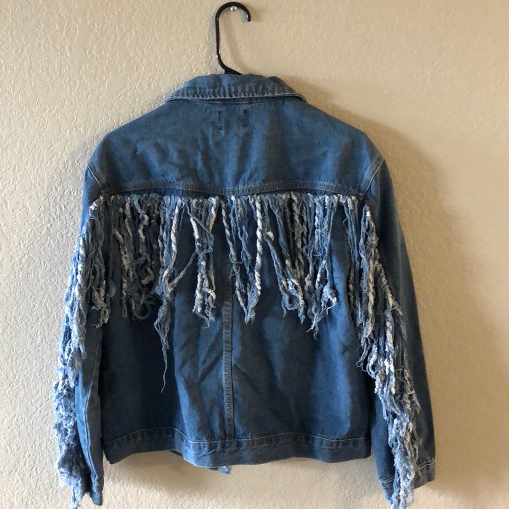 Fringed denim jacket